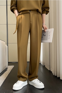 秋冬新款男垂感重磅运动美式高街休闲长裤直筒卫裤潮A202K615P65图片