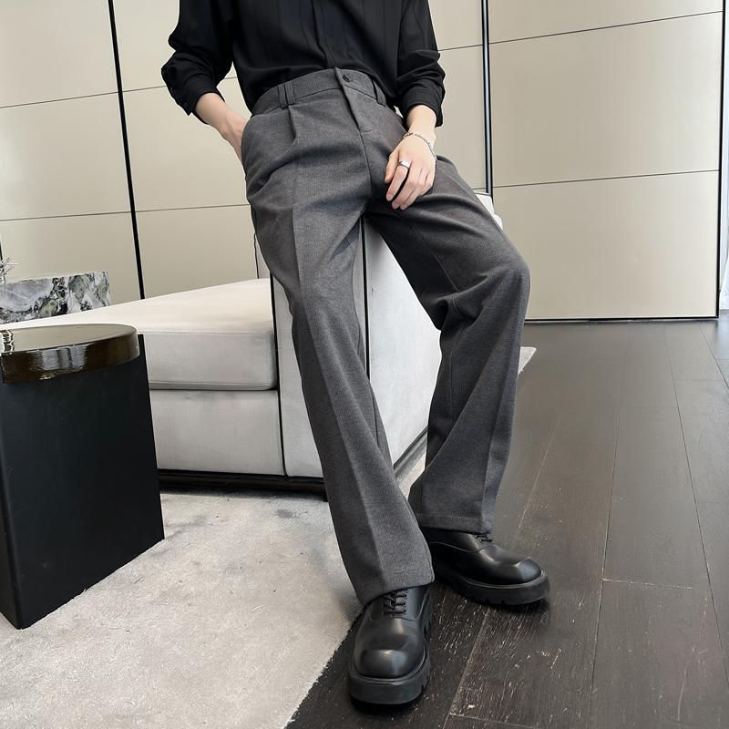 2025秋冬新款男毛呢小直筒裤高级感厚休闲裤保暖长裤A202K2406P65图片