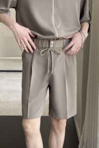男士夏季薄松紧短款西裤冰丝休闲五分裤直筒短裤A202DK31P50图片