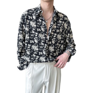 2025春夏男士碎花长袖衬衫防晒上衣抖音衬衫A202CS9210P60图片