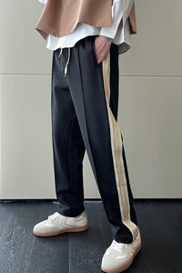 2025春夏新款男士休闲裤男运动裤小直筒条纹休闲裤潮A202K512P60图片