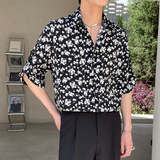 春夏新款高级感碎花衬衫男士短袖冰丝衬衣薄款A202CS316P50，男装T恤，星座1311（原A202）
