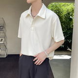 2025夏新款宽松落肩高级感短袖polo衫英伦痞帅男t恤A202T2015P50，男装T恤，星座1311（原A202）