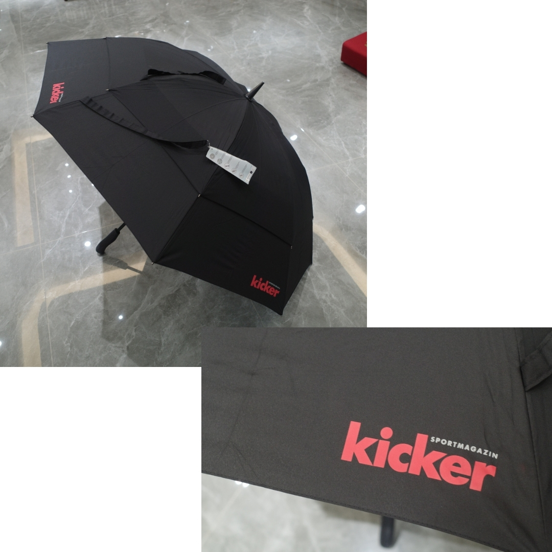 kicker sportmagzin欧美体育杂志出品周边高尔夫伞双层防风纤维骨