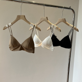 细肩带内衣女薄款 性感文胸抹胸舒适胸罩夏 无钢圈三角杯小胸法式