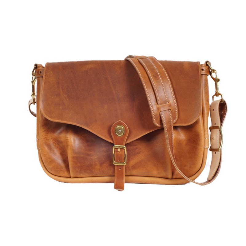 horweencxl霍尔文茶芯手工牛皮美式经典复古单肩斜挎邮差包手拎包