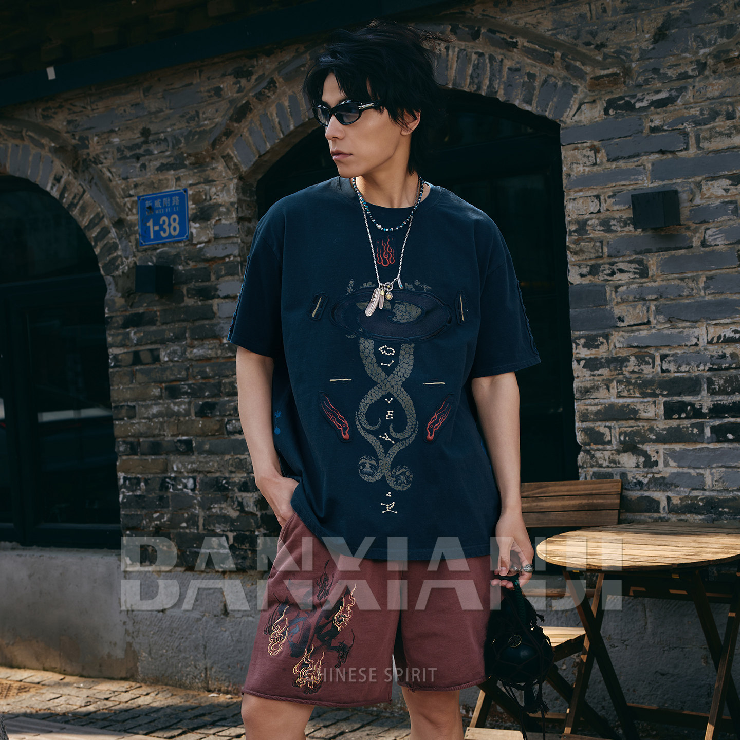 thumbnail for Banxian Collection [Fuxi] 2026 New T-Shirt Short Sleeve, Pure Cotton Loose Weighty Chinese Style National Trend Unisex Style