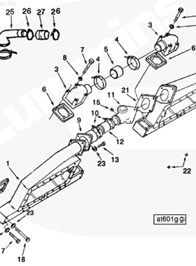 康明斯凸缘软管 驼峰式软管HOSE,HUMP3632407贝斯卡6CTA8.3零件