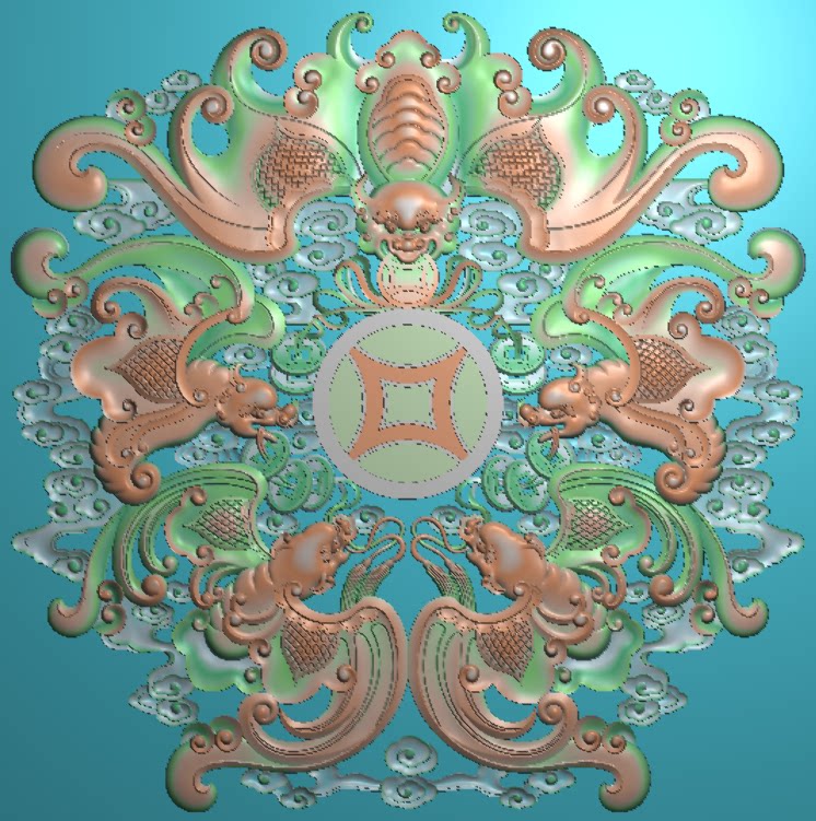 精雕图蝙蝠五福五蝠手工雕刻北京精雕制图有线条精品精雕图