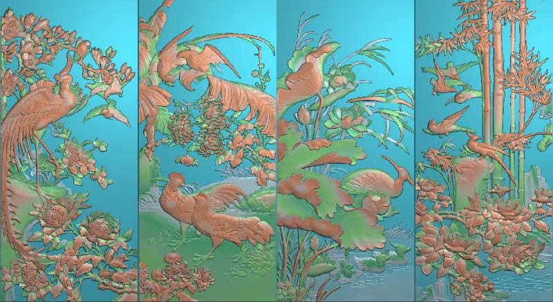 精雕图春夏秋冬四季花挂壁 cxqd四季花 花鸟东阳木雕工艺品挂件