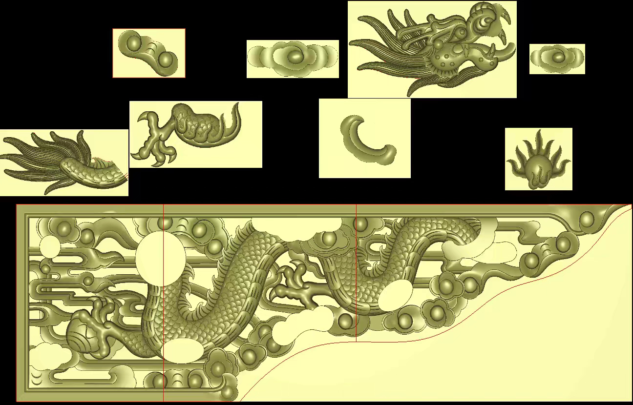 精雕图浮雕藏式真龙 龙挂落MIO 动物灰度图东阳木雕工艺品手工