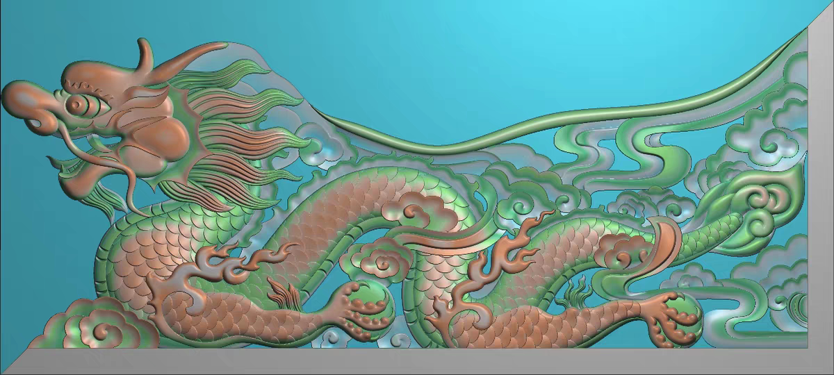精雕图浮雕真龙 龙扶手新 动物灰度图东阳木雕工艺品挂件手工雕刻