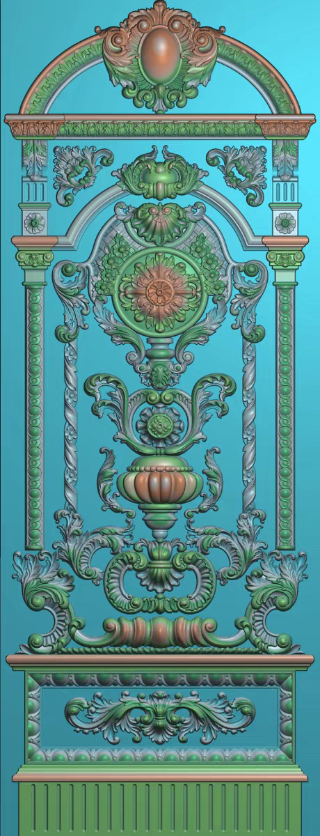 精雕图浮雕 精品欧式洋花门 杨花灰度图东阳木雕工艺品手工雕刻