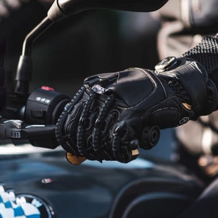 Knox机械骨骼短款第四代无阻系带纯皮摩托车赛车防摔竞技男女手套