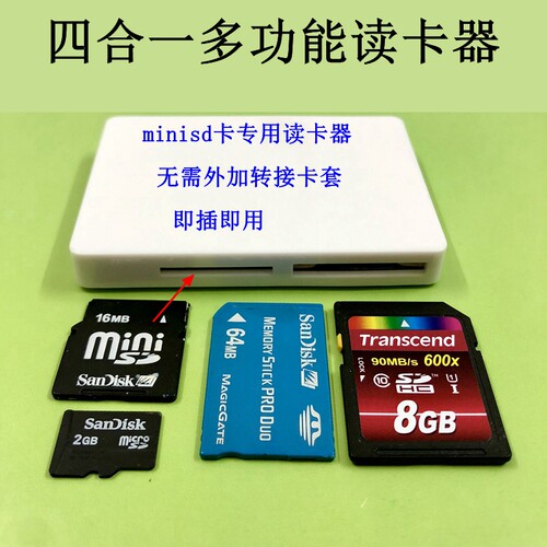 适用老人手机N71 N73 N80 N93 minisd卡读卡器带灯迷你SD卡读卡器