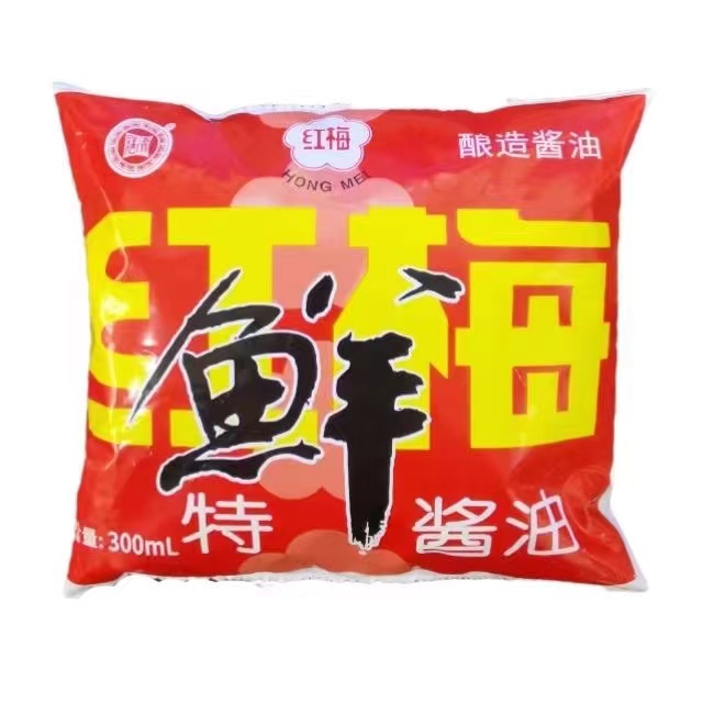 红梅牌 300ml袋装特鲜酱油酿造老品牌原来的味道炒菜拌菜口味鲜美