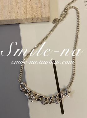 韩国进口纯银重工实心拼接项链