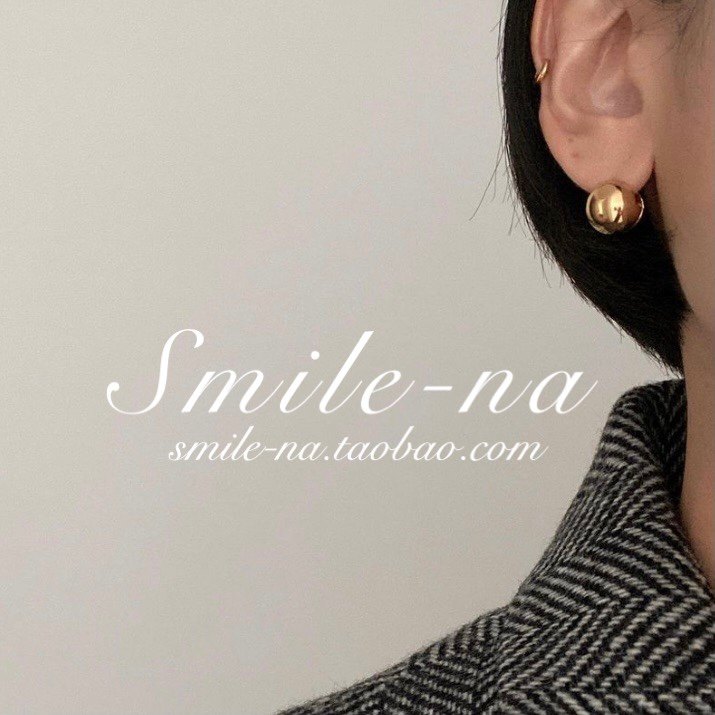 韩国进口925纯银简约百搭球球圆球半圈 时尚耳环耳饰耳钉女