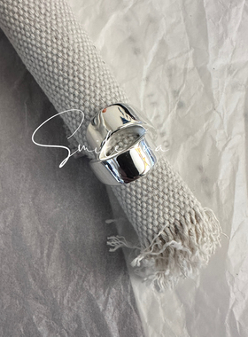 韩国进口S925纯银小众感交叉设计戒指简约百搭款宽戒指指环