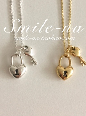 韩国进口小众款925纯银爱心锁