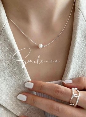 韩国925纯银极简法式天然