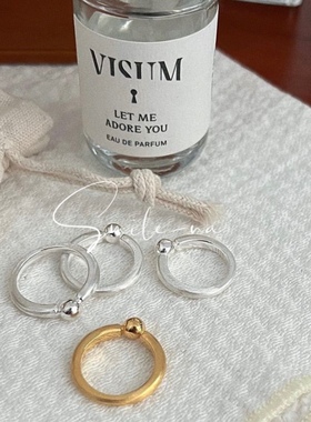 韩国磨砂小众设计925纯银戒指