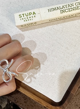 韩国进口小众设计款925纯银蝴蝶结时尚可爱夸张开口戒指指环女