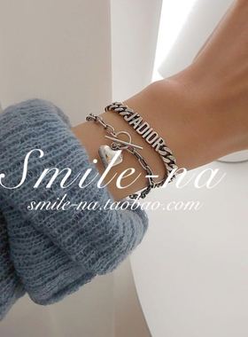 小众韩国进口纯银拼接重工坦克链