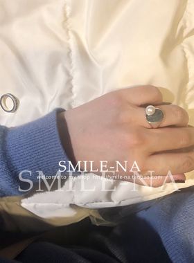 韩国进口925纯银珍珠光面食指