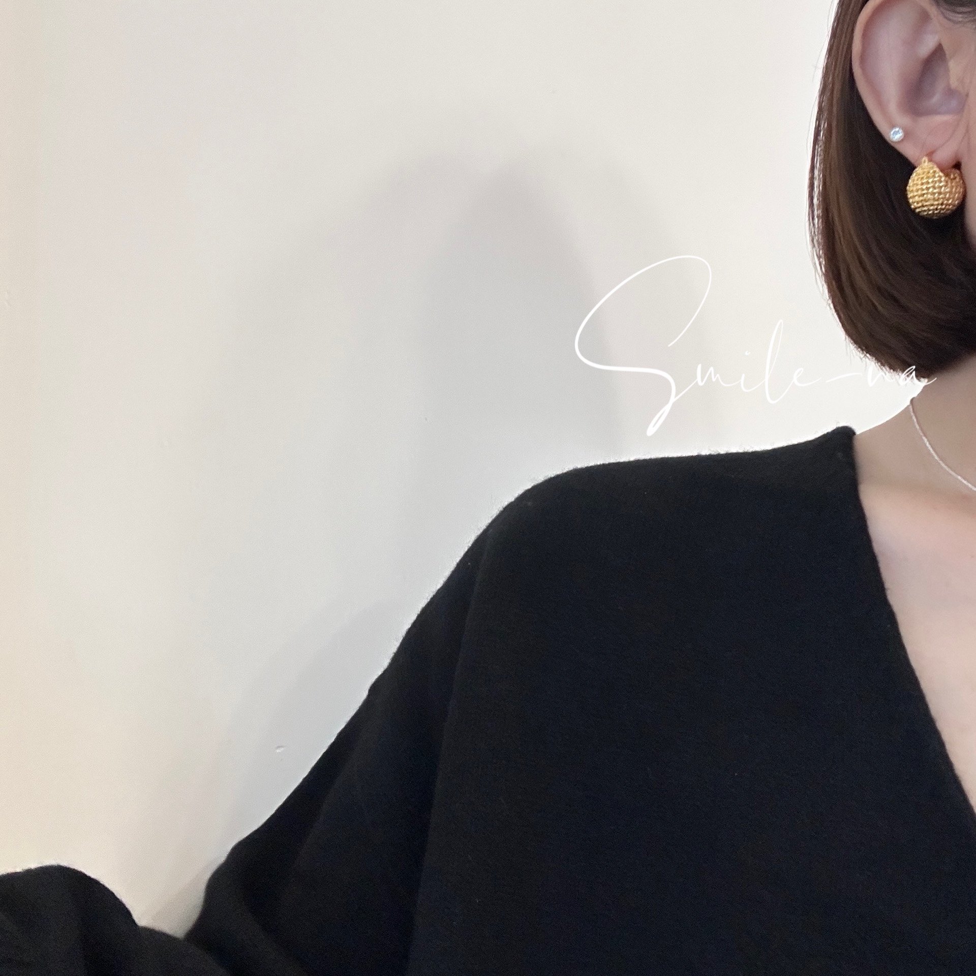 韩国进口925纯银法式复古镀金时尚网格球球简约百搭耳环耳饰女