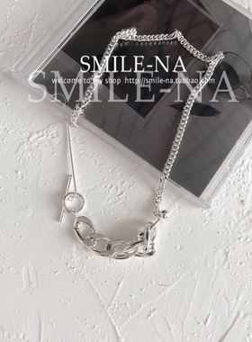 东大门设计师款不规则OT扣坦克链