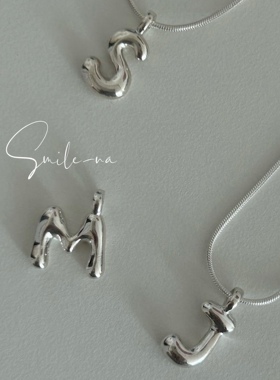 简约925纯银韩国吊坠字母时尚