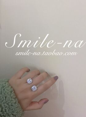 欧美风设计师款纯银方形开口戒指