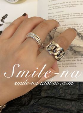 纯银实心坦克时尚百搭宽版戒指