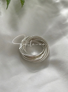 多圈缠绕925纯银韩国交叉戒指