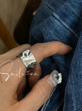 戒指不规则韩国设计款925纯银