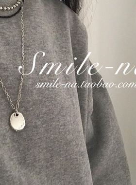韩国进口925纯银刻字项链吊坠
