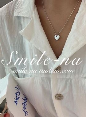 韩国进口纯银可刻字桃心礼物吊坠