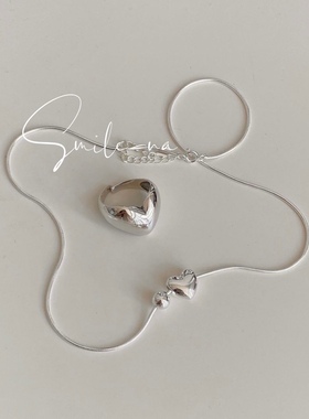 韩国简约爱心925纯银时尚