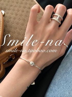 diy韩国进口纯银圆圈弧形手链