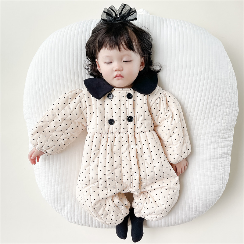新生宝宝超萌夹棉礼服哈衣满月