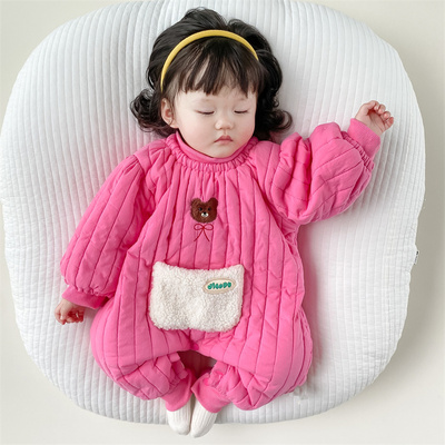 婴儿保暖礼服哈衣满月爬服