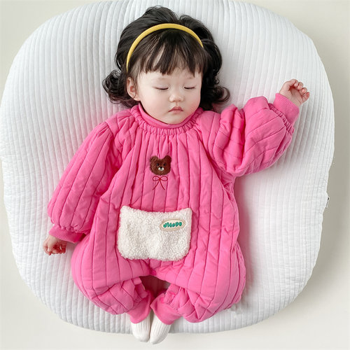 婴儿保暖礼服哈衣满月爬服