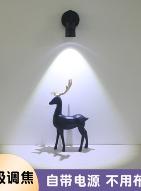 调焦灯 展柜无线可调散光聚光灯防眩光可移动免打孔 led充电射灯