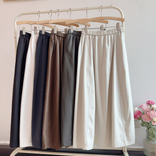 法式 立体裁剪a字垂感白色半身裙女厚棉口袋蓬蓬裙子 极简早秋新款