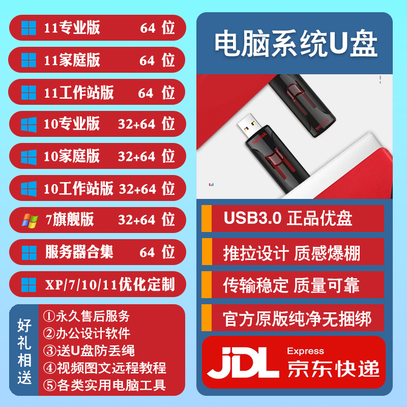 新老电脑重装系统U盘w11专业版10原版启动支持14代M2固态服务器k