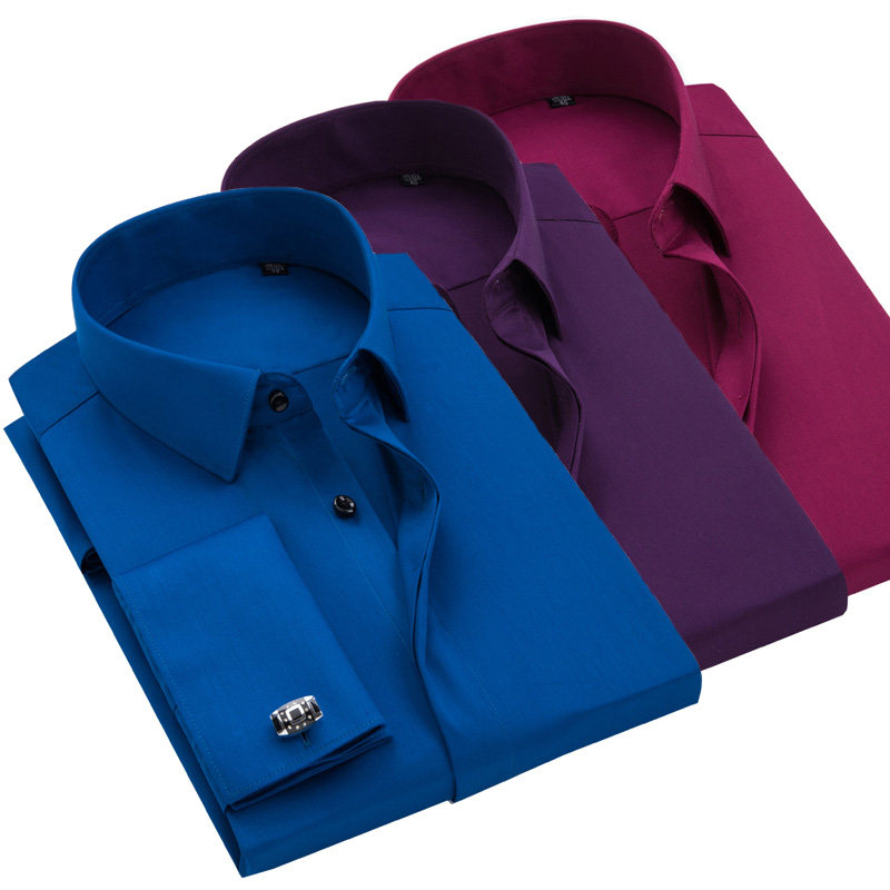 秋法式袖扣襯衫男士長袖修身免燙商務正裝加大碼禮服結婚襯衣男款在類目 男裝, 襯衫中 - 來自Buy2taobao.com提供專業的淘寶代購服務