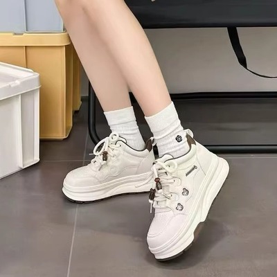高鹏厚底增高小白鞋女板鞋女款鞋子女2025秋冬季新款爆款加绒女鞋
