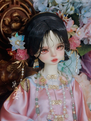 简梳妆bjd簪花手工bjd古风