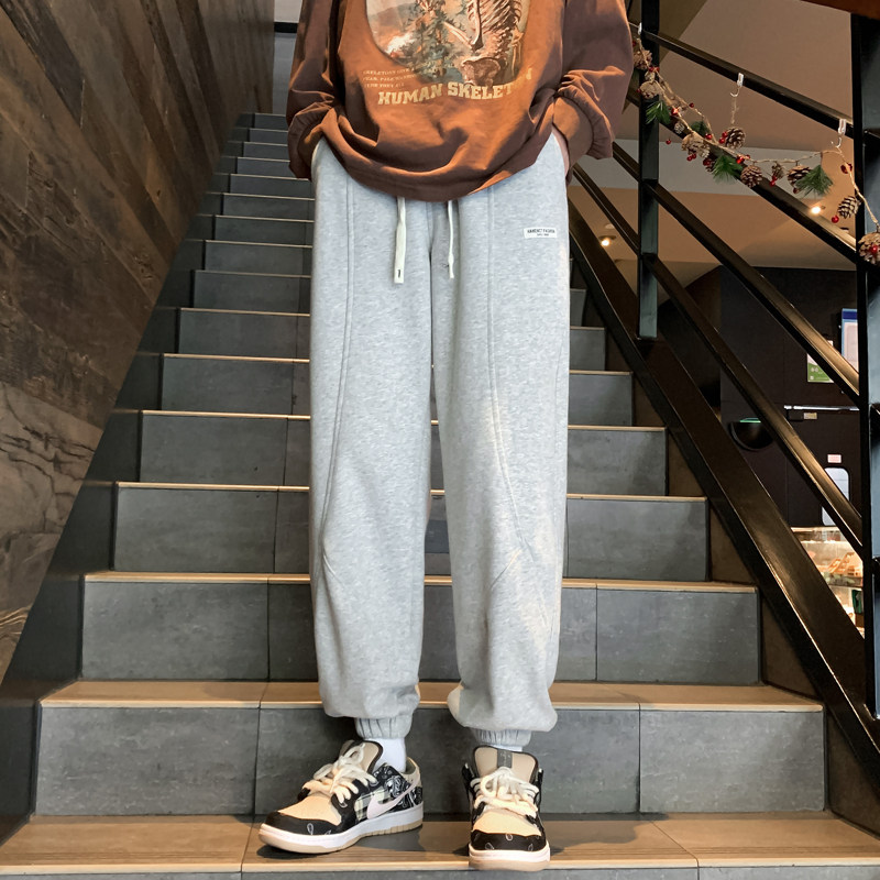 秋冬ins潮宽松百搭潮流束脚休闲裤50%棉50%聚酯纤维6031P60控79,男装休闲裤,星座1104-1